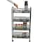 Mind Reader Black All-Purpose Heavy Duty Trolley Utility Cart with Wheels